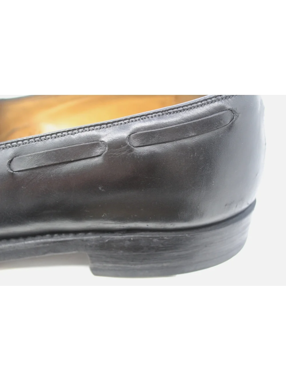 Johnston & Murphy Black Leather Tassel Loafers Round Toe Dress Shoe Mens 12 B/2A